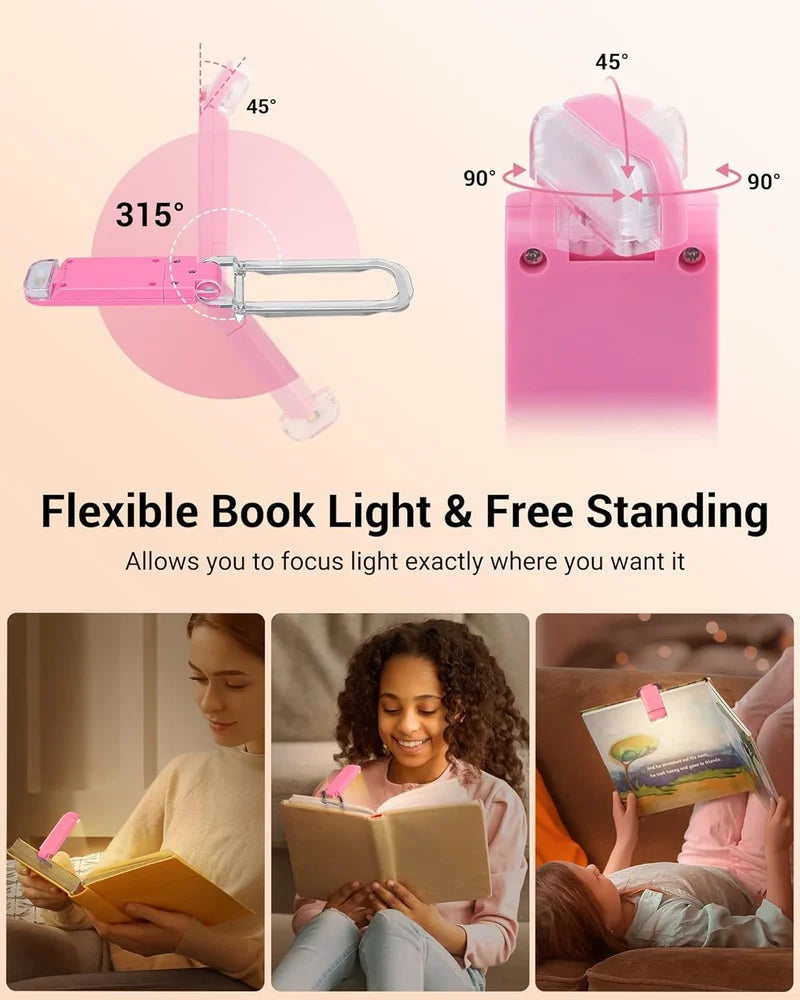 UN Rechargeable Book Reading Light- Pink