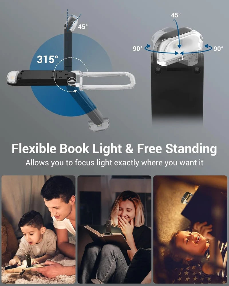 UN Rechargeable Book Reading Light- Black