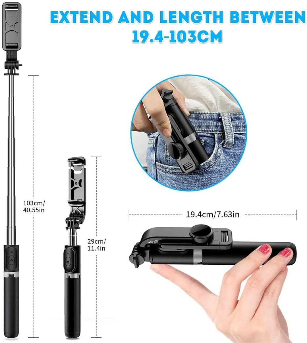 Extendable Flash 3-in-1 Selfie Stick Tripod