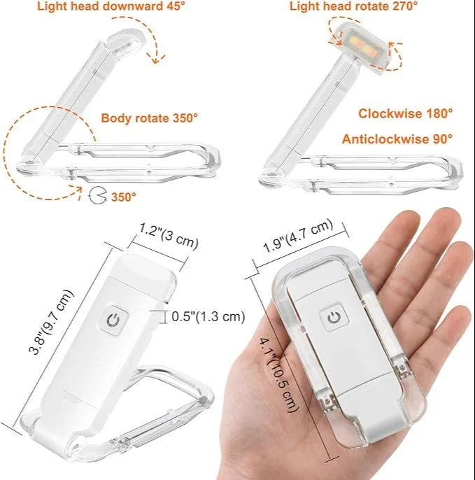 Usb Rechargeable Book Reading Light White